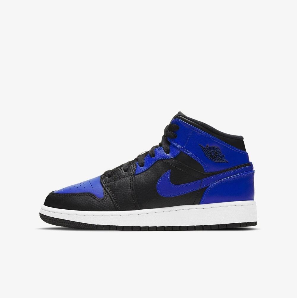 NIKE AIR JORDAN 1 Mid (GS) Hyper Royal Blue Black Sz 5Y/Women 7